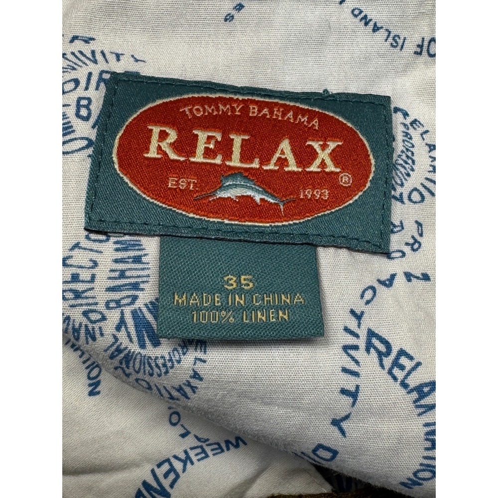 Tommy Bahama Relax Mens 35 Plaid Shorts 100% Linen Brown Blue Green Summer - Picture 4 of 9